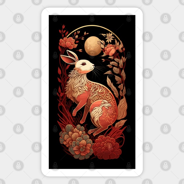 Chinese Lunar Year of the Rabbit Magnet by Peter Awax